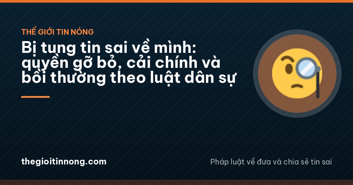 Bị tung tin sai về mình: quyền gỡ bỏ, cải chính và bồi thường theo luật dân sự